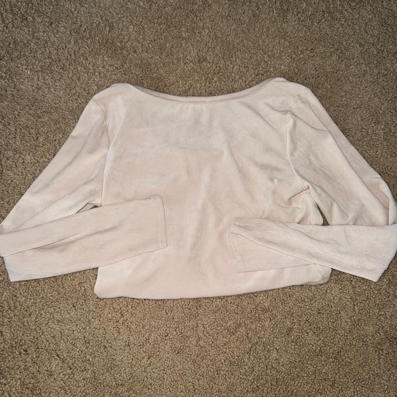 Altar'd State Tan and Cream Fitted Crop Blouse - Picture 2 of 6